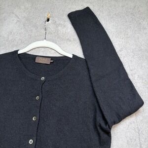 Pure Collection Cashmere Cardigan Black Button Front Luxe 12
